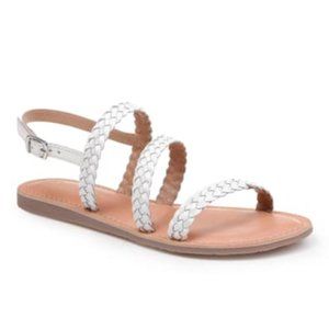 Splendid Truman White Leather Braided Sandal 7.5